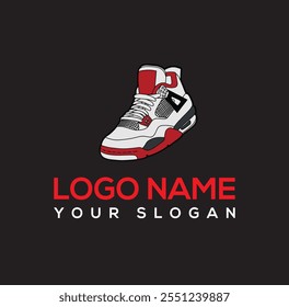 vector shoes logo Shoes logo vector, Running logo vector template Pair of new sport running shoes. Banner in a digital painting shoes minimalist line logo vector icon illustration design Illustration 