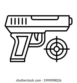 Vector Shooting Game Outline Icon Design
