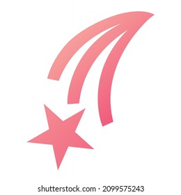 Vector Shooting Star Glyph Gradient Icon Design

