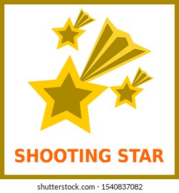 Vector shooting star,meteor,star falling icon isolated white background illustrator