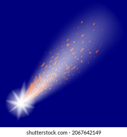 Estrellas de disparos de vectores en el cielo nocturno. Ducha de Meteor. Caen Los Meteores.