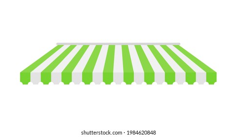 Vector shop awning. Rain protection awning for franchise stores The idea of ​​opening an online store