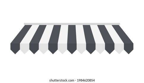 Vector shop awning. Rain protection awning for franchise stores The idea of ​​opening an online store