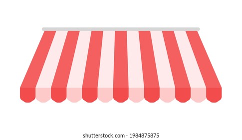 Vector shop awning. Rain protection awning for franchise stores The idea of ​​opening an online store