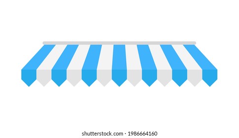 Vector shop awning. Rain protection awning for franchise stores The idea of ​​opening an online store