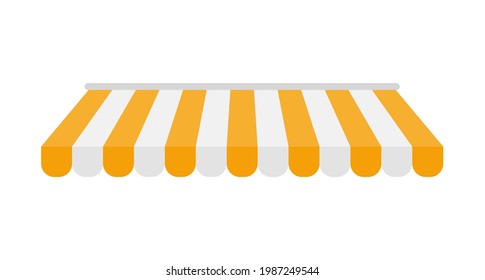 Vector shop awning. Rain protection awning for franchise stores The idea of ​​opening an online store