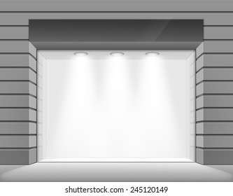 Vector Shop Boutique Store Front with Big Window and Place for Name