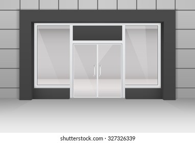 Vector Shop Boutique Store Front mit Big Window and Place for Name