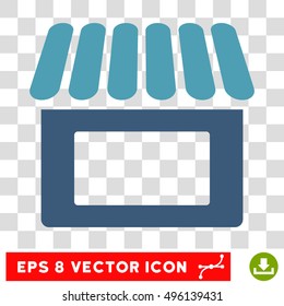 Vector Shop EPS vector icon. Illustration style is flat iconic bicolor cyan and blue symbol on a transparent background.