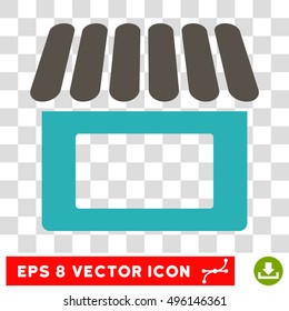 Vector Shop EPS vector pictogram. Illustration style is flat iconic bicolor grey and cyan symbol on a transparent background.