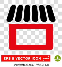 Vector Shop EPS vector pictograph. Illustration style is flat iconic bicolor black and intensive red symbol on a transparent background.