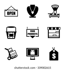Vector Shop icon set on white background