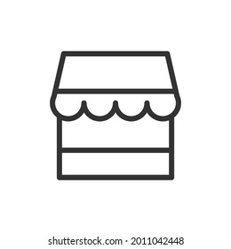 Vector shop line icon. Symbol in trendy outline style. Vector illustration isolated on a white background. 