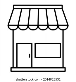 Vector Shop Outline Icon Design
