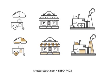 vector shop outline icons