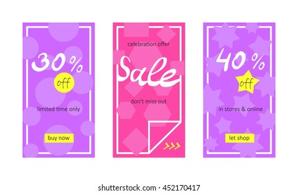 Vector shop sales banners for website and mobile design, email, newsletter, ads and promotion. Web template super bright collection