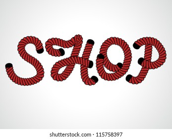 Vector shop sign - string word