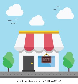 Vector Shop or Store Building Illustration