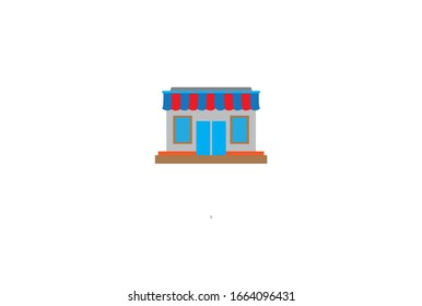 tienda vectorial con fondo blanco.Dibujo infantil