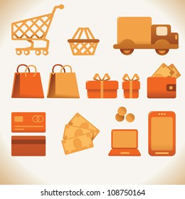 Vector shoping icons set