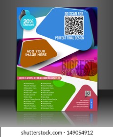 Vector Shoppind flyer, magazine cover & poster template 