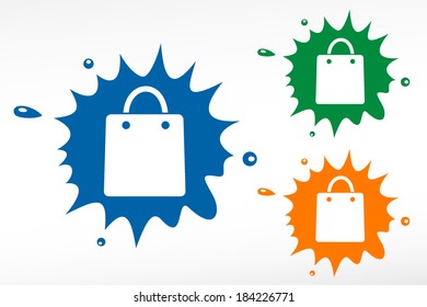 Vector shopping bag - color blob