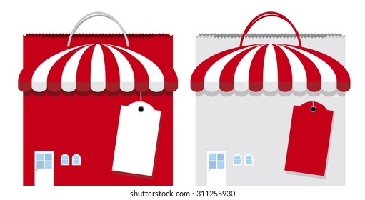 Vector shopping bag design on white background