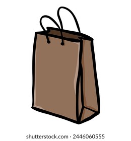 Vector Shopping Bag Doodle Icon