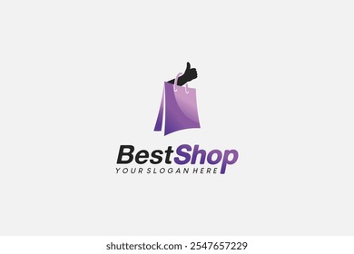 Vector shopping bag icon logo design, best shop logo, good shop