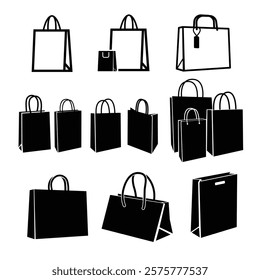 Vector of Shopping bag icon set Isolated on white background