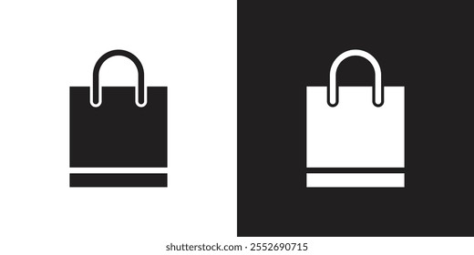 Silueta del icono del bolso de compras del Vector. Símbolo de icono de bolsa