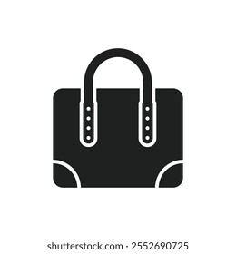 Silueta del icono del bolso de compras del Vector. Símbolo de icono de bolsa