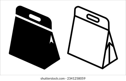 VECTOR SHOPPING BAG ICON IN STROKE AND FILL VERSION
