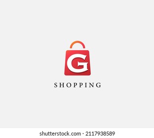 vector shopping bag with Letter G , Shopping icon , Creative Fast Shop, Creative Shopping logo templates.