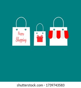 Vector De La Bolsa De Compras En Verde