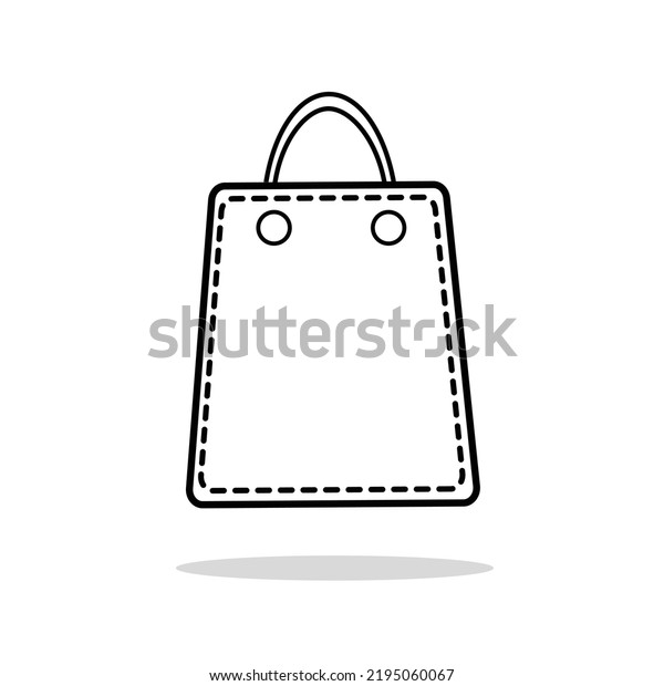Vector Shopping Bag Outline Icon Paper Stock Vector (Royalty Free