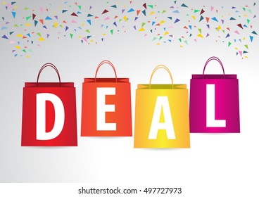 vector shopping bag set. deal