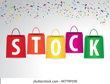 vector shopping bag set. stock