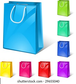 vector shopping bags (8 colour versions)