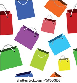 Vector of Shopping bags seamless background