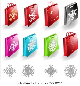 vector shopping bags set