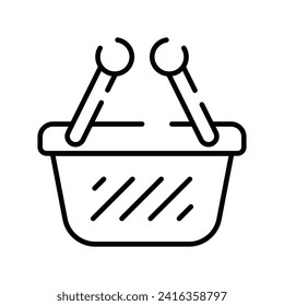 Un vector de cesta de la compra, estilo editable, un vector personalizable de la cesta de la compra
