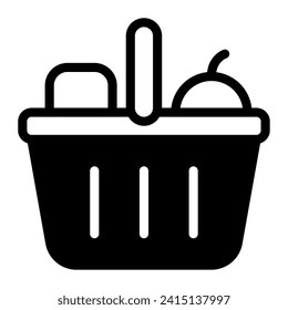 Vector Shopping Basket Grocery object illustration