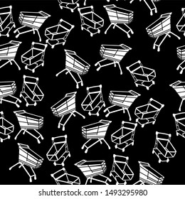 Vector shopping basket icon, background pattern