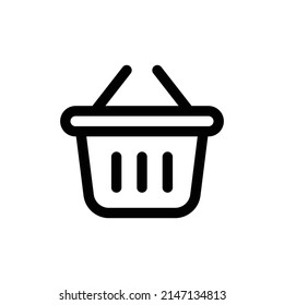 Contorno de icono de cesta de compras de vectores negro