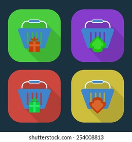 Vector shopping basket icon. part 2