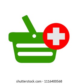 vector shopping basket illustration isolated. market store cart - shopping icon