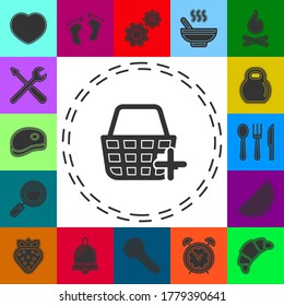 vector shopping basket illustration isolated. market store cart - shopping icon. Flat pictogram - simple icon