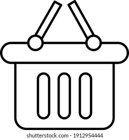Vector Shopping Basket Outline Icon Design
