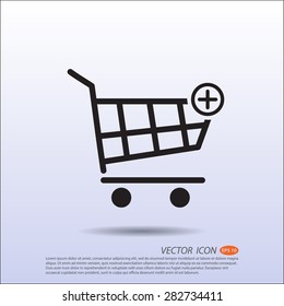 Vector Shopping basket plus icon.